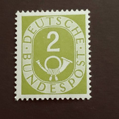 1951 POSTHORN 2PF VF MNH GERMANY DEUTSCHLAND