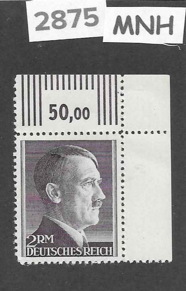 MNH Adolf Hitler Third Reich stamp / 2RM / Perf 12.5 / WWII Germany / Sc525