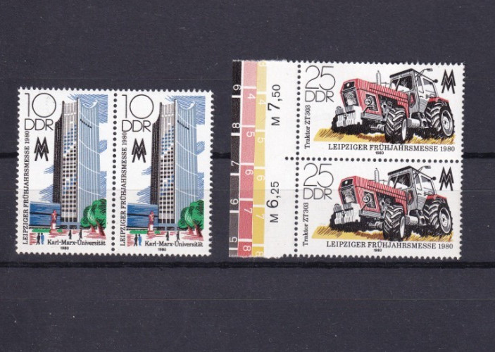 DDR MNH ** 2498-9 Scott 2094-5 Leipzig Fair pairs