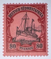 Travelstamps: GERMANY GERMAN SOUTH WEST AFRICA STAMPS Kaiser’s Yacht 80pf MOGH
