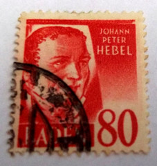1949 Germany – Baden stamp Sc # 5N39 Johann Peter Hebel Used – FREE Ship