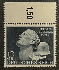 Travelstamps: 1942 Germany Semi-Postal Stamps Scott# B202 Soldier Mint MNH OG