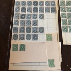 INVESTORS LOT 1922 GERMANY MINT STAMPS ON PAGES, POSTHORN ONE AND TWO COLORS
