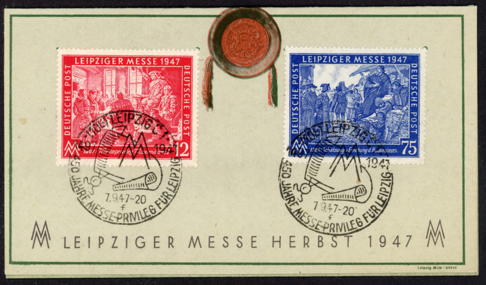 Germany 1947, SG951/952, 24pf + 75pf, set of 2 stamps , Leipzig Autumn Fair