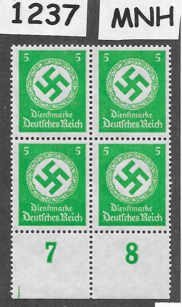 MNH Stamp Block PF05 Sc 082 1934 Large WWII Official Third Reich Germany #1237