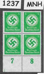 MNH Stamp Block PF05 Sc 082 1934 Large WWII Official Third Reich Germany #1237