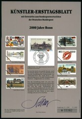 GERMANY ART-SHEET 1989/01 BONN BAUWERKE ARCHITECTURE UNISSUED DESIGNS!!