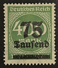 Travelstamps: Germany Stamps Deutsches Reich 75000 Mark Mi. Nr. 287/ Sc 251 MNH