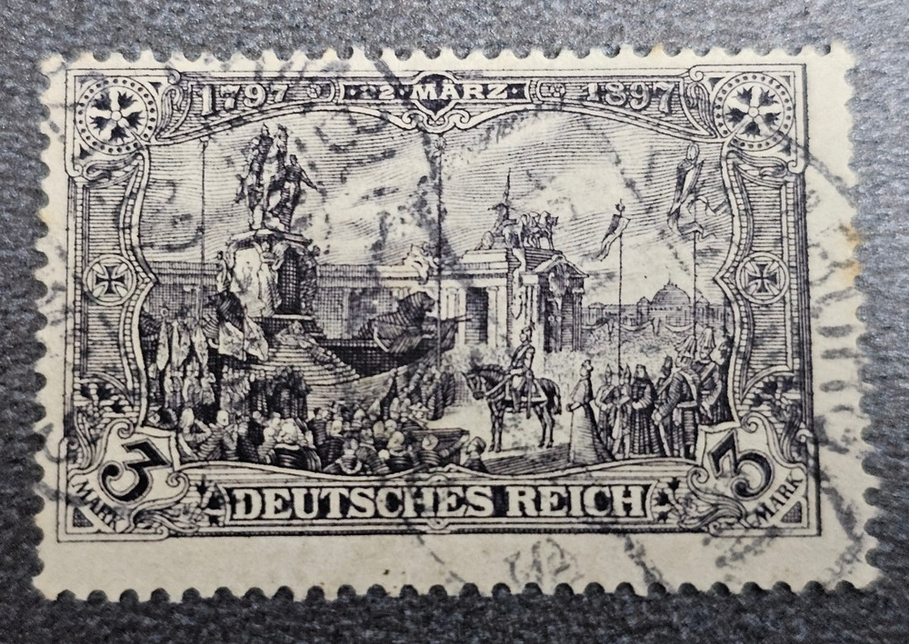 Stamp Germany Deutsches Reich Germania 3 Mark 1902 Mi. Nr. 80 [🇩🇪39664-8]