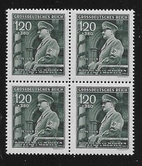MNH block Sc B26 Adolf Hitler Birthday 1944 Third Reich Germany WWII Occupation