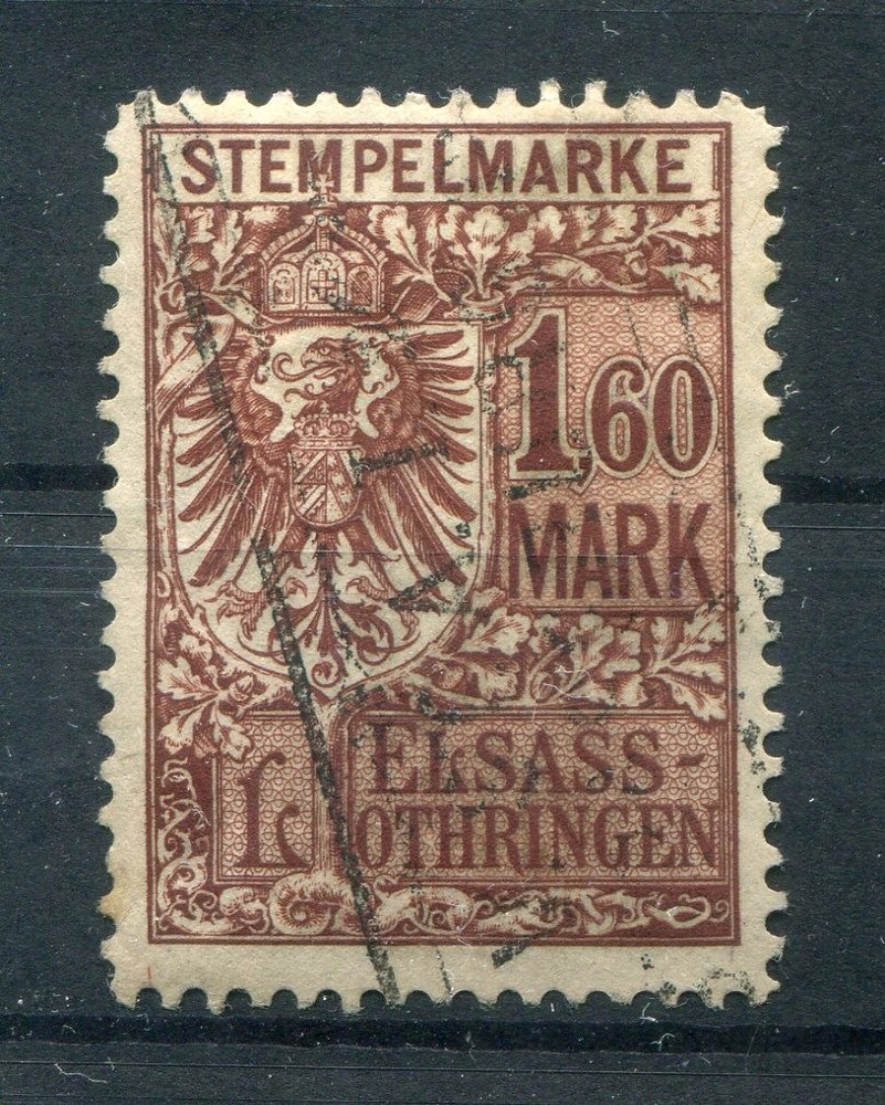 DR-Germania Alsace Tax Stamp At 1.60 Gest. (78596)
