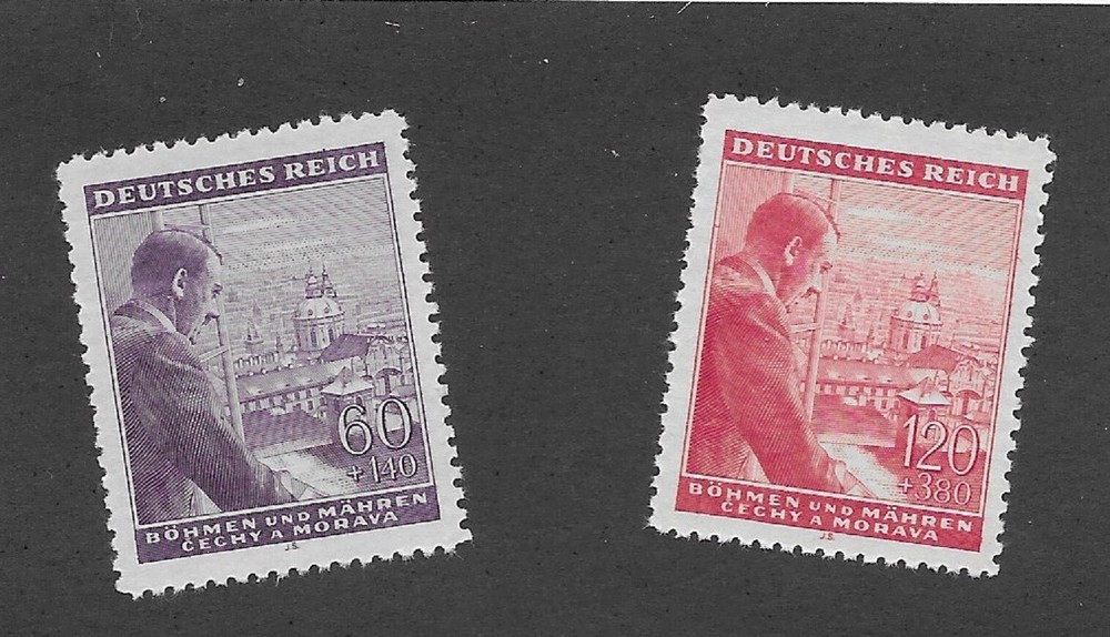 MNH Stamp set B18 & B19 / Adolf Hitler / 1943 Birthday / WWII Germany Occupation