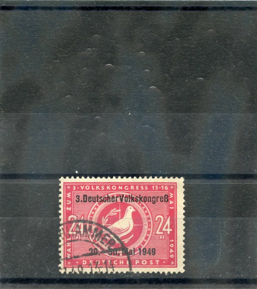 GERMANY, AL OC, SOVIET ZONE Sc 10N47(MI 233bI)F-VF USED 1949 24pf LILAC RED $45