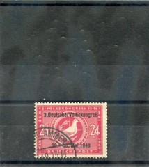 GERMANY, AL OC, SOVIET ZONE Sc 10N47(MI 233bI)F-VF USED 1949 24pf LILAC RED $45