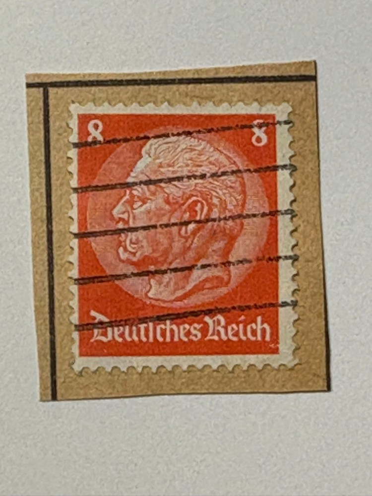 GERMAN REICH ORANGE 8 PFENNING STAMP, PAUL VON HINDEBURG – USED 325