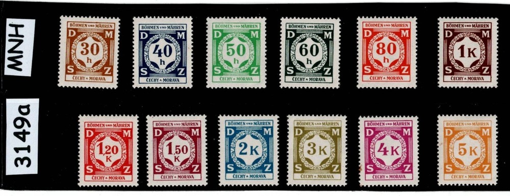 MNH stamp set 001-012 1941 Third Reich officials BaM Germany occupation #3149a