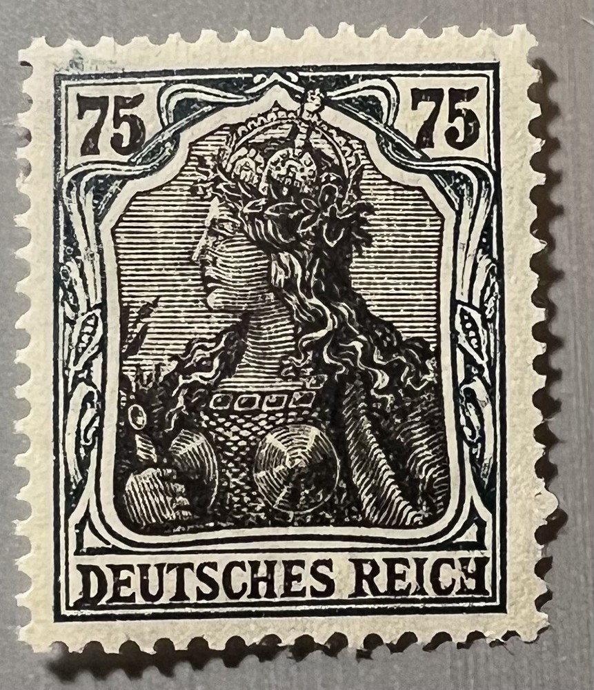 GERMANY – 1918-19 DEUTCHES REICH 75 PFENNIG STAMP MNH OG