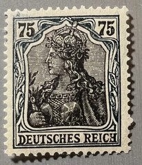 GERMANY – 1918-19 DEUTCHES REICH 75 PFENNIG STAMP MNH OG
