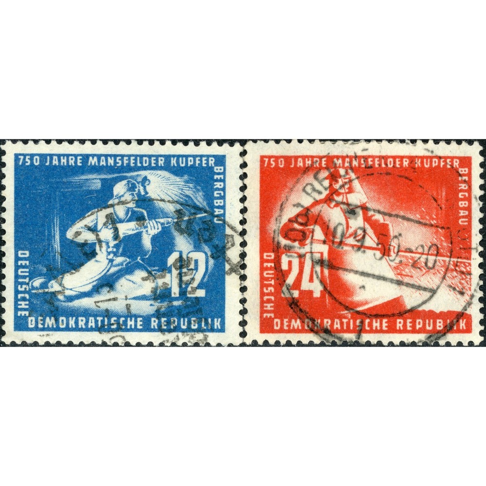 1950, DDR, 12pf-24pf, Mi #273-#274, Offset, Wmk, P13:13½, Used