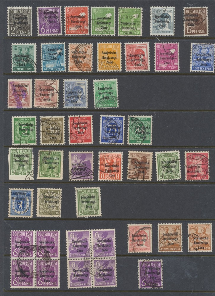 Germany Stamps 1948 Soviet Zone SGR1/14;16/30 used CV £93.35