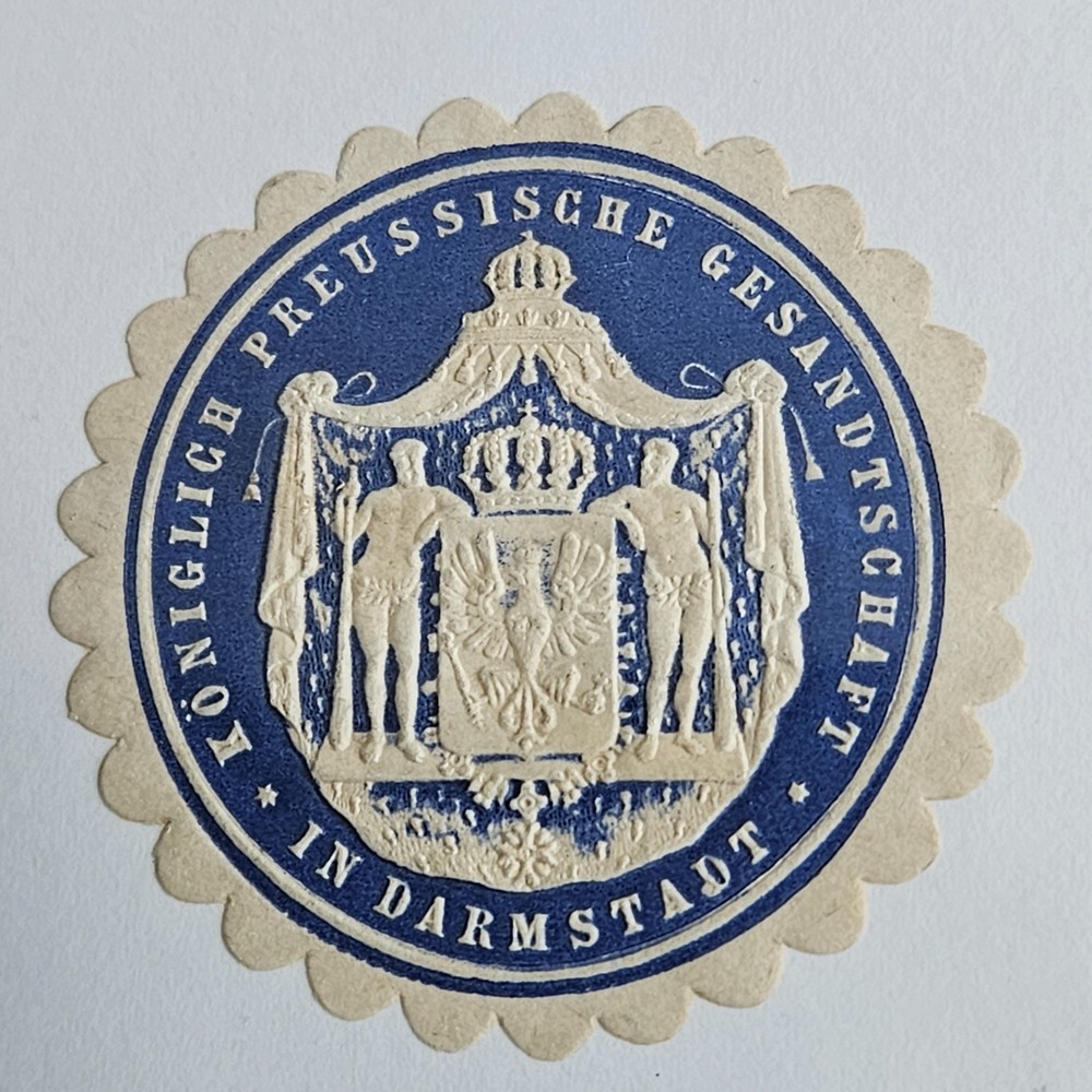 Germany Letter Seal – Prussian Royal Embassy in Darmstadt (AA1-11)