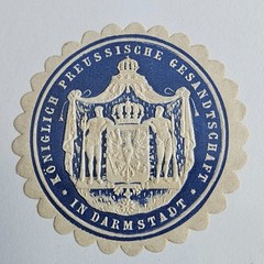 Germany Letter Seal – Prussian Royal Embassy in Darmstadt (AA1-11)