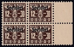 Block Stamp Germany Revenue Seefahrt WWII 1939 3rd Reich Party Due 12.30 CR MNG