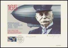ART-EDITION 1991 GERMANY 1597 LUFTFAHRT ZEPPELIN – HAND-SIGNED !!