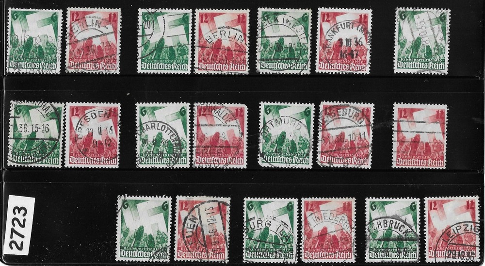 Stamp sets X10 Sc 479-480 1936 Germany Third Reich congress at Nuremberg #2723