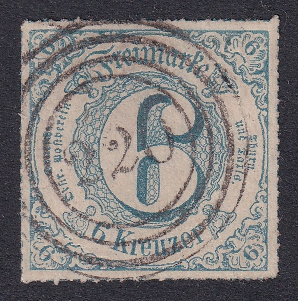THURN & TAXIS 1866 Southern District 6k Rouletted SG 82 Used (CV £50)