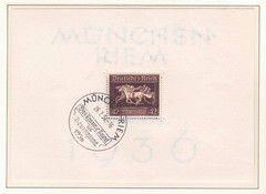 Germany – 1936 Mi. Block 4X, Miniature Sheet—Brown Ribbon Race