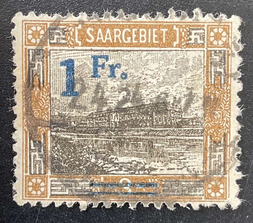 SAAR 1920 80II used Good overprint COLOR FLAWLESS OPINION S-NEY VP (G2081