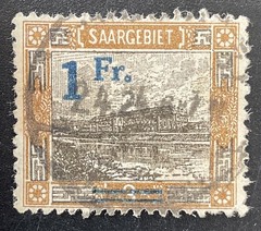 SAAR 1920 80II used Good overprint COLOR FLAWLESS OPINION S-NEY VP (G2081