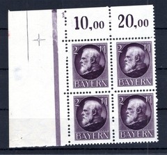 Bavaria Peace Print 105I Plate Number Corner With 1 MNH Mint (DA1450