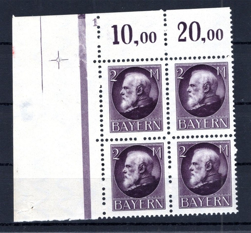 Bayern Frieden Druck 105I PlNr Eckrand-VB With PlNr 1 ** MNH Postfrisch (DA1450)