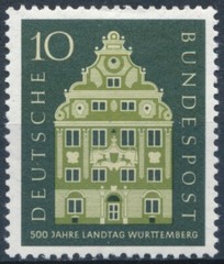 500th Anniv of First Wurttemberg Parliament – West Germany 1957 – MNH – MiNr 279