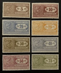 Travelstamps: Germany Fiscal Stamps – Freight Tax – Lot of 8 Mint MNH OG