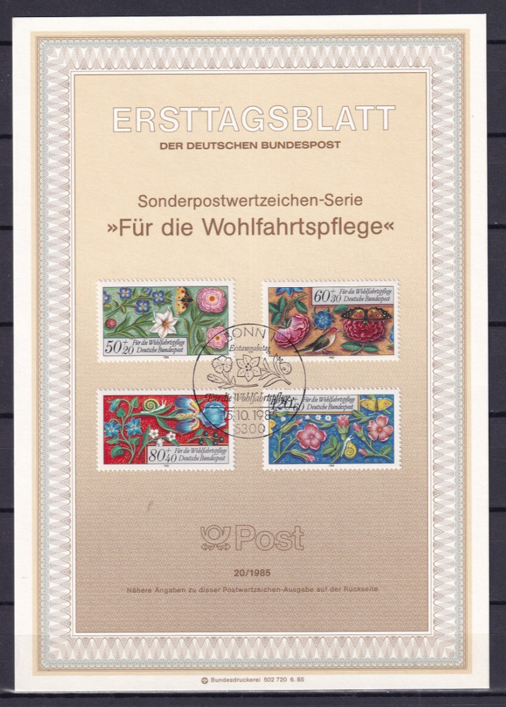 Bundesrepublik ETB 1259-62 Scott B636-9 Flowers