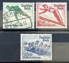 1935 German 3 Stamps set Mi:DR600-602 – Winter Olympics 1936 MNH / MH* used /301