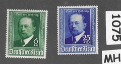 MH stamp set B186-187 Emil von Behring / 1940 Germany Third Reich #1075