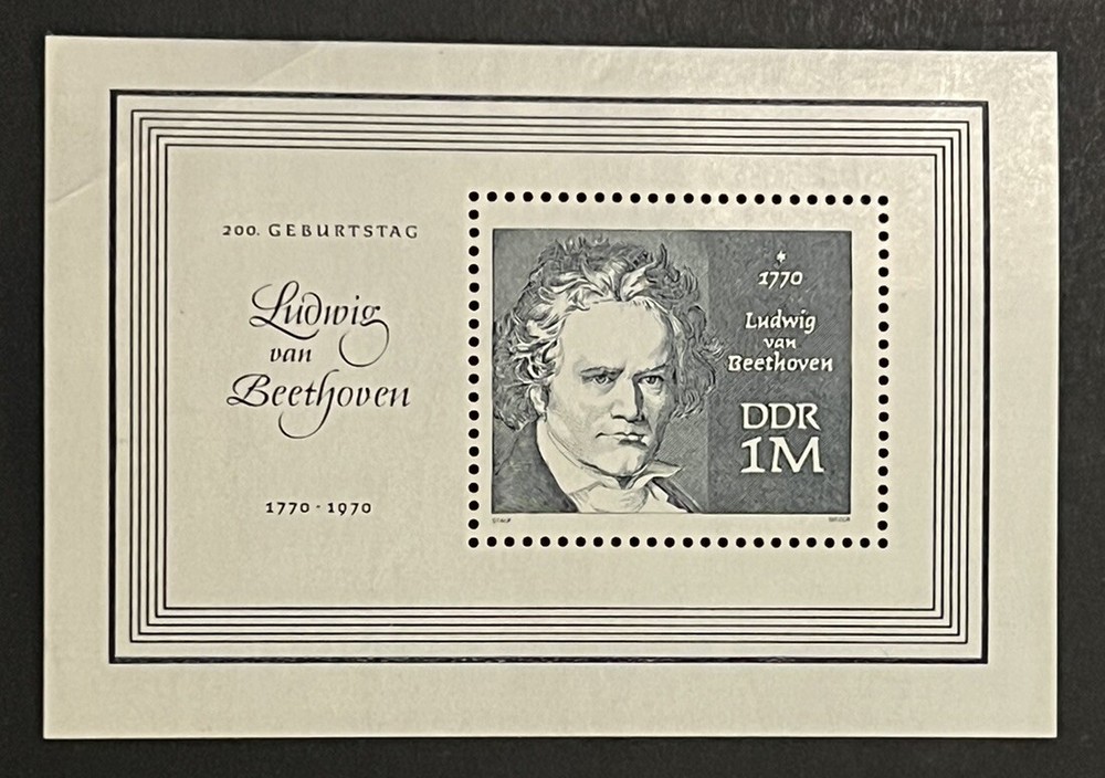 Travelstamps: 1971 Germany Mini Souvenir Sheet Scott #1257 -1m Beethoven MNH OG