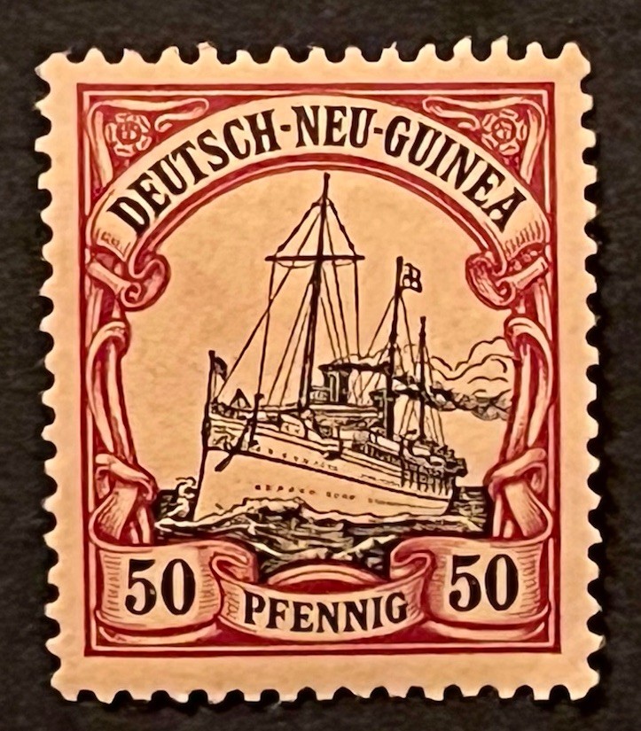 Travelstamps:GERMANY NEW GUINEA STAMPS #14 Kaiser’s Yacht 50pf Mint OG H UnWMK
