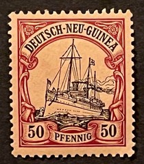 Travelstamps:GERMANY NEW GUINEA STAMPS #14 Kaiser’s Yacht 50pf Mint OG H UnWMK