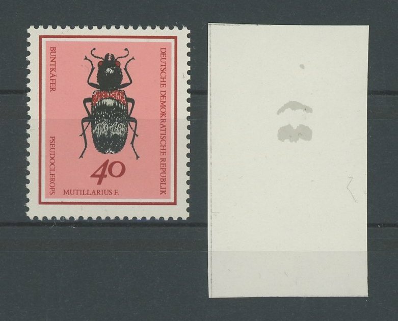 GERMANY GDR DDR PH INSECTS 1968 PHASENDRUCK BEETLE PROOF IMPERF RARE!! /m1857