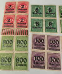LOT of 6 MNH stamp (block of 4) Overprint German Republic 1923
