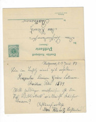 GERMANY 1897 Post Card (with reply card) sent from Rathenow to Kiel