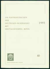 GERMANY FOLDER 1991/40 WOHLFAHRT POSTAMT BONN