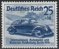 Stamp Germany Mi 688 Sc B136 1939 WWII Exposition Berlin Benz Volkswagen KDF MNG