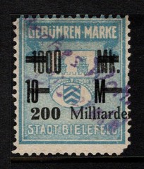 Germany 1920s Bielefeld 200 Billion Local Revenue Used – S56573