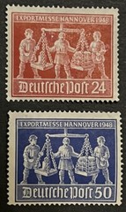 Travelstamps: Germany Stamps Scott #584-585Hanover Export Fair 1948 MNH/MOGH